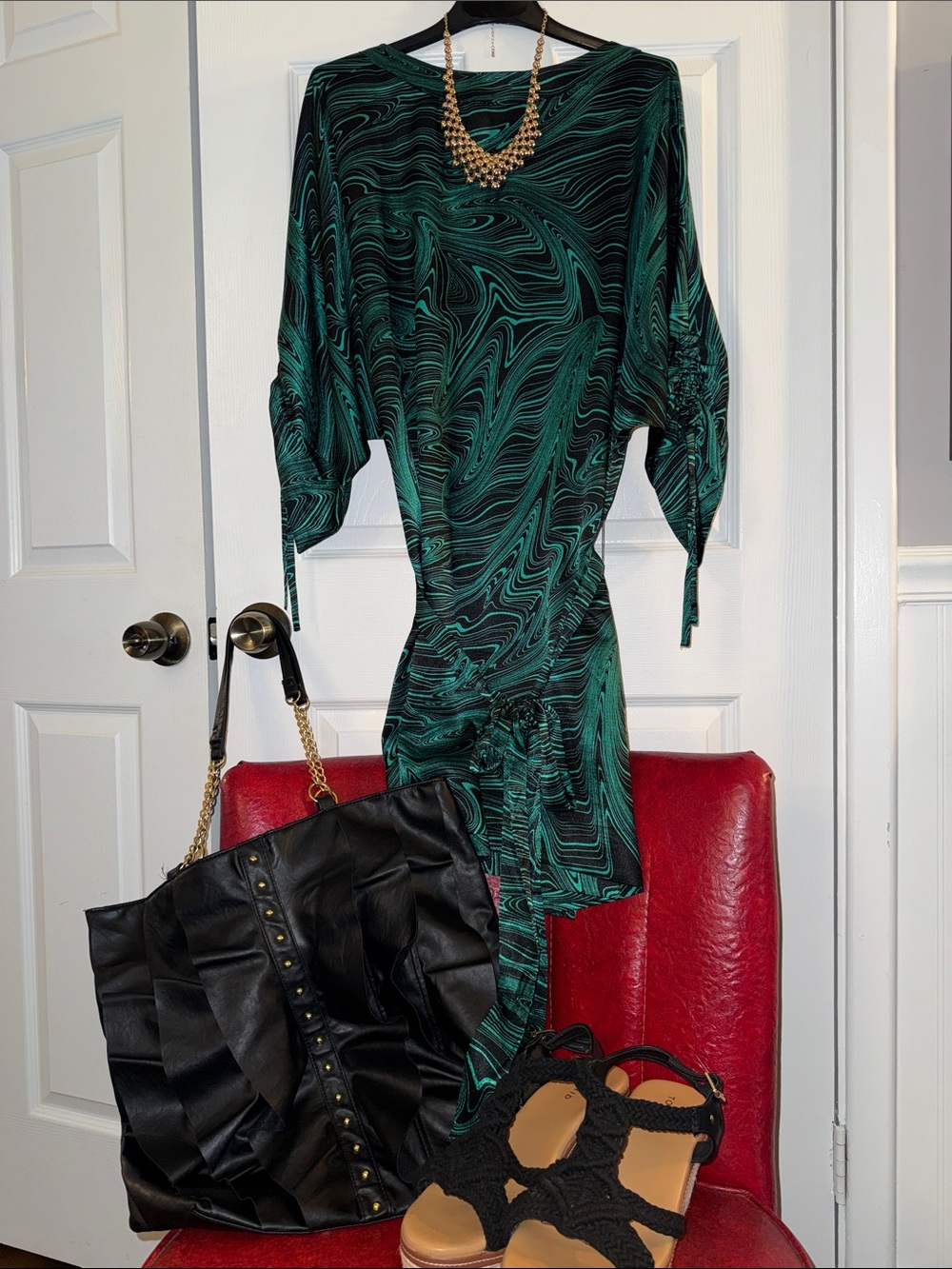 Lane Bryant Emerald Marble Print Tunic Top / Mini Dress – Size 22/24